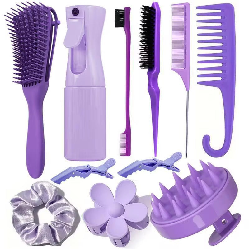 Kit Accessoires Capillaires Violet – 11 pièces