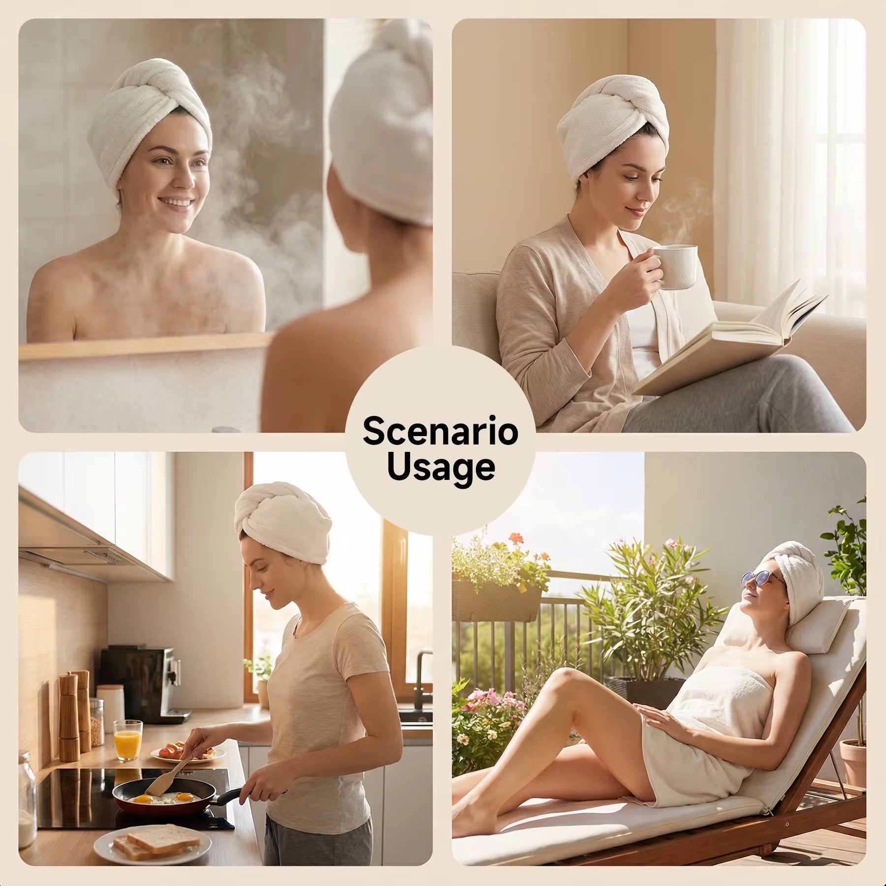 Serviette Turban Microfibre Séchage Rapide